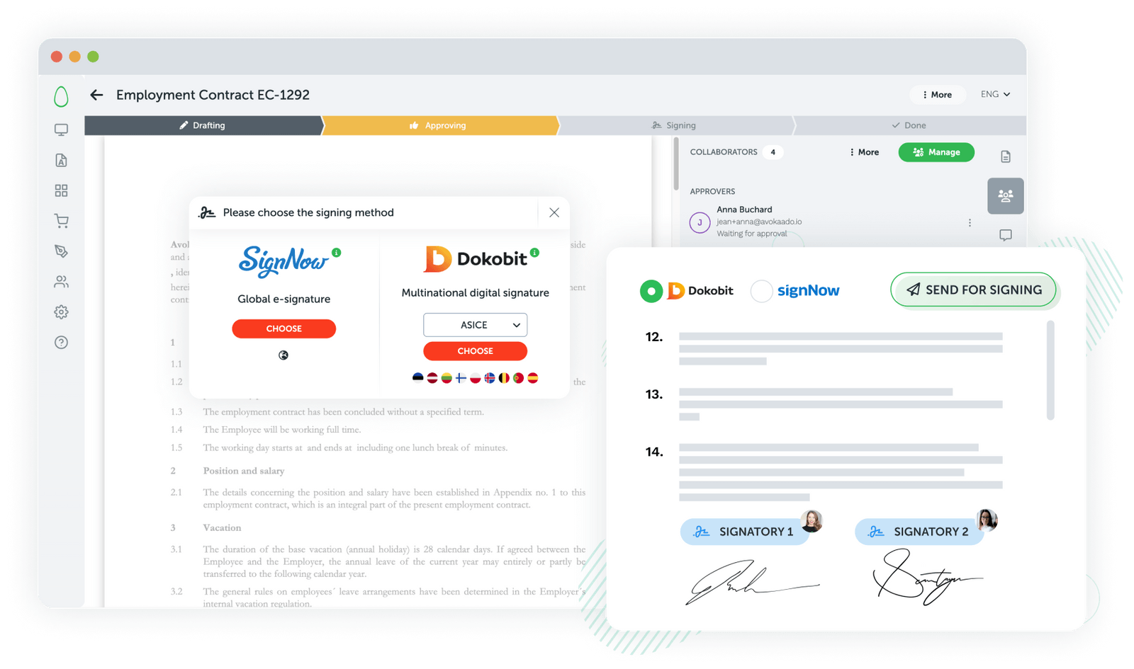 Electronic Signatures Avokaado CLM